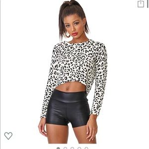 Faux leather shorts